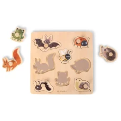 Filibabba Puzzle en bois Amis de la forêt Multicolore