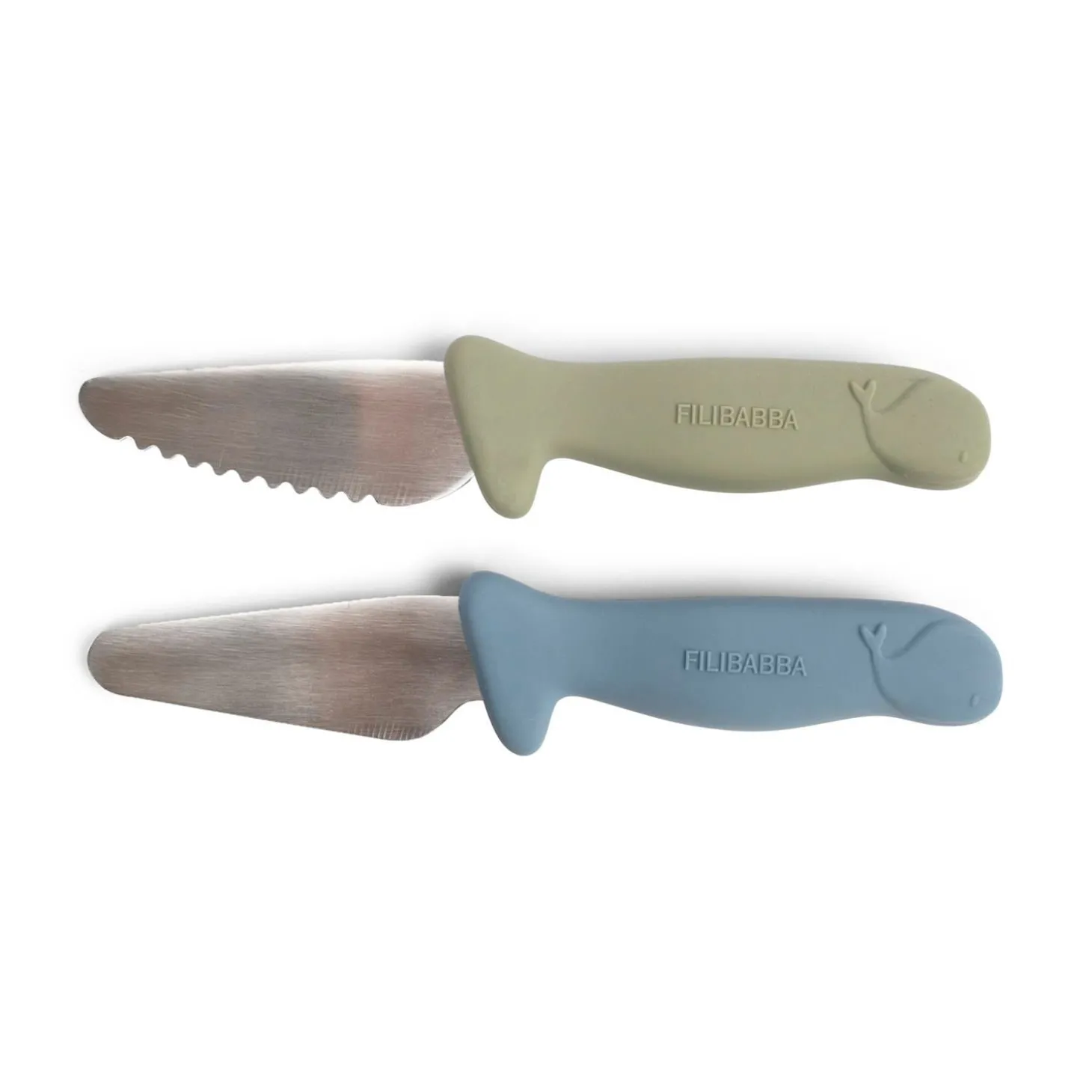 Filibabba Set de 2 couteaux d'apprentissage Bleu/Vert