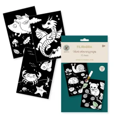 Filibabba                    Set de 10 dessins de coloriage velours    Multicolore