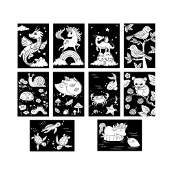 Filibabba                    Set de 10 dessins de coloriage velours    Multicolore