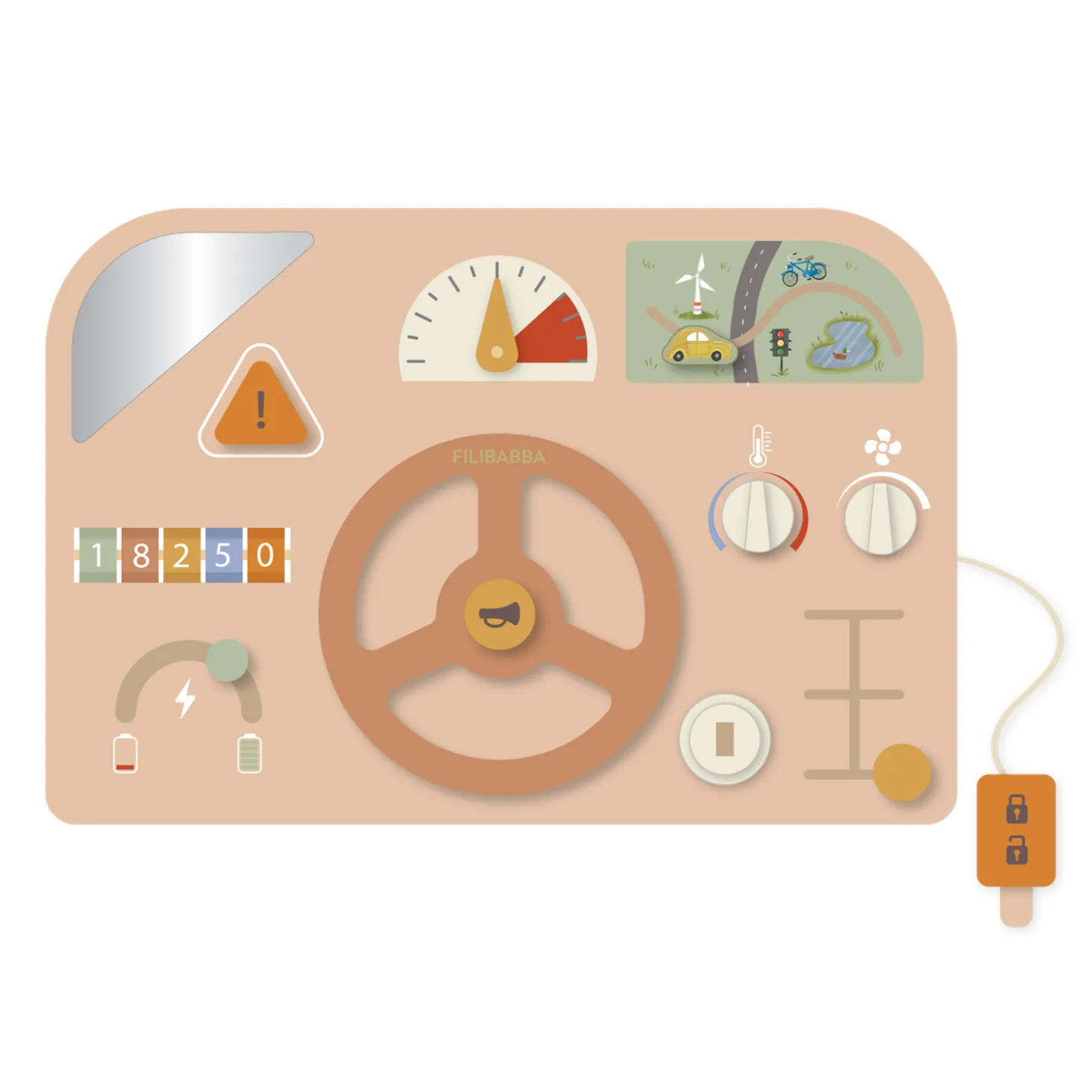 Filibabba Tableau d’activités voiture Multicolore