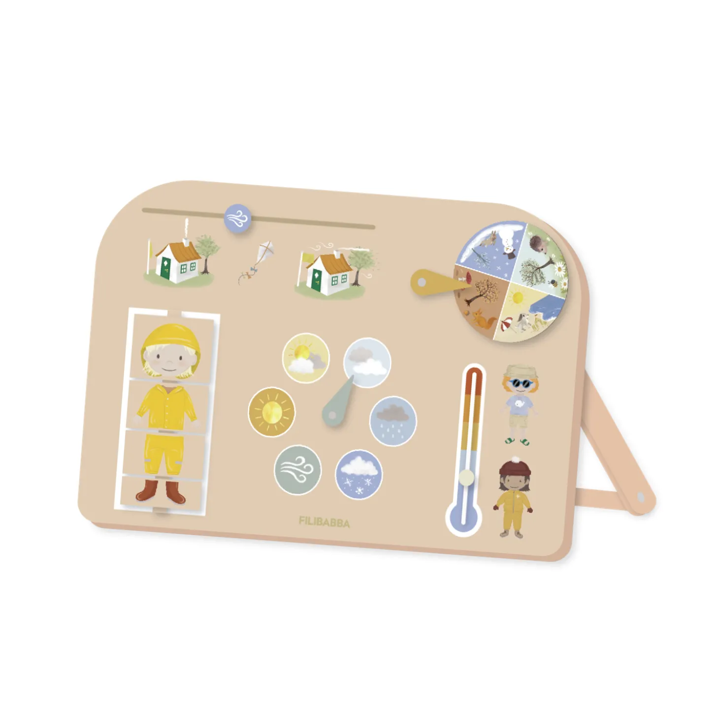 Filibabba Tableau d’activités station météo Multicolore