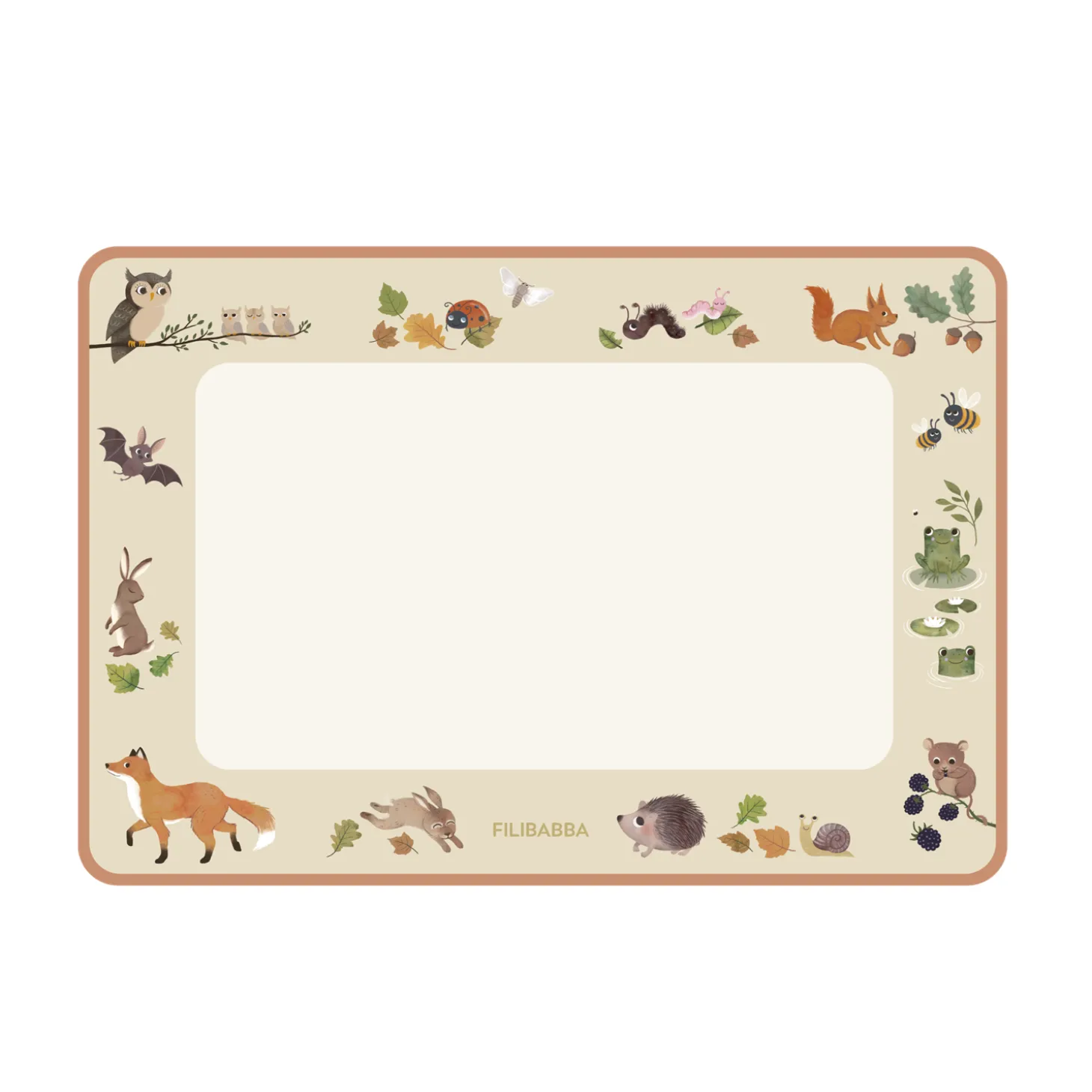 Filibabba Tapis de dessin à l’eau Amis de la forêt Multicolore