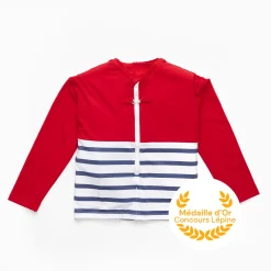 Floatee Tee-shirt anti-noyade manches longues Rouge 3 ans