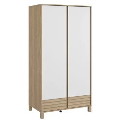 Galipette                    Armoire 2 portes Achille    Chêne Blond Et Blanc