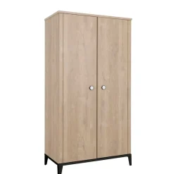 Galipette Armoire 2 portes Marcel Chêne Blond Et Noir