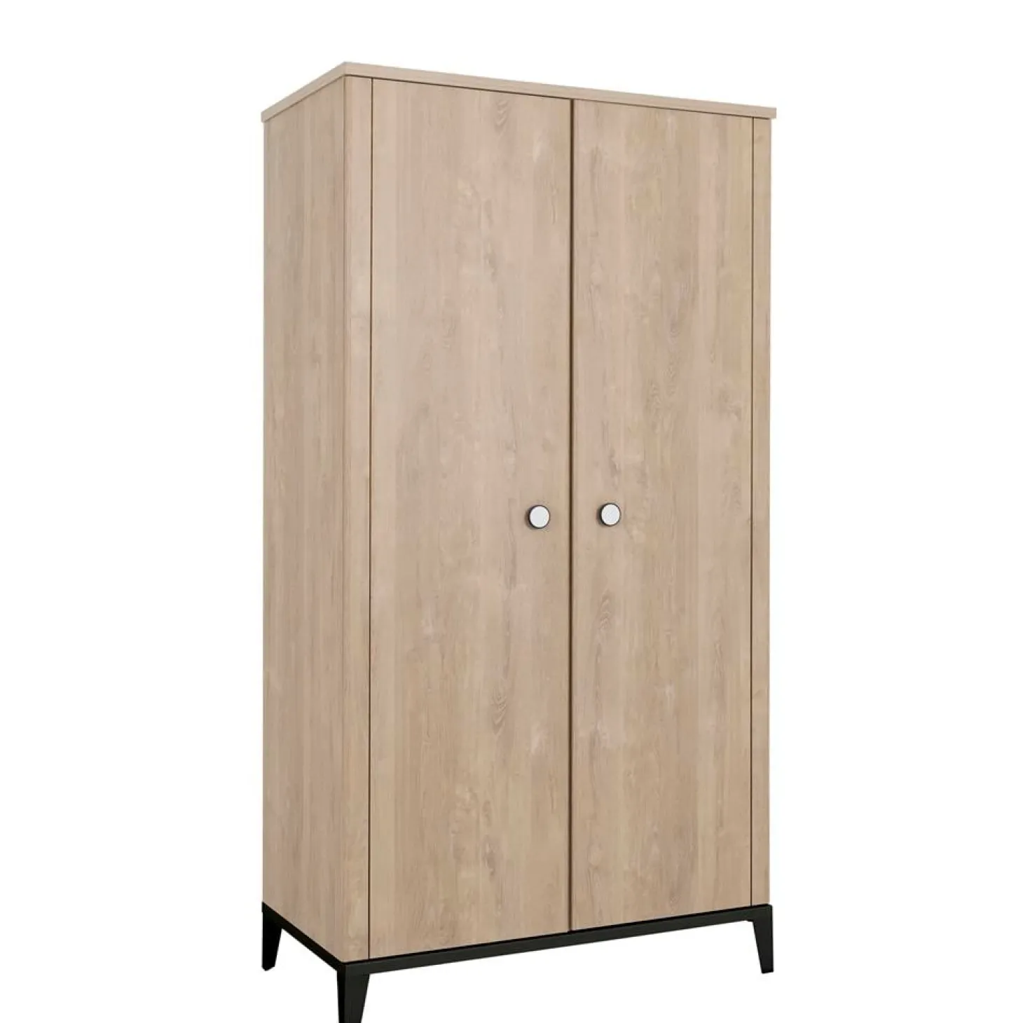 Galipette Armoire 2 portes Marcel Chêne Blond Et Noir
