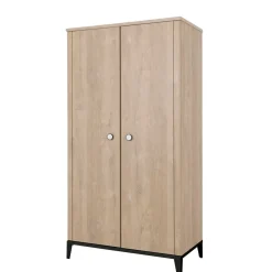Galipette Armoire 2 portes Marcel Chêne Blond Et Noir