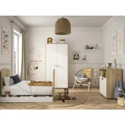 Galipette                    Chambre bébé complète Arthur : lit 70x140, commode, armoire