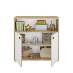 Galipette Commode 2 portes Arthur Blanc Et Chêne Artisan