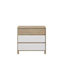 Galipette Commode 3 tiroirs Achille Chêne Blond Et Blanc