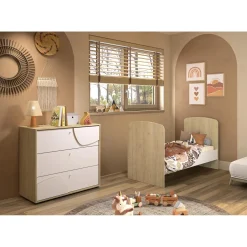 Galipette                    Commode 3 tiroirs Basile    Châtaignier naturel