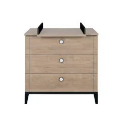 Galipette                    Commode 3 tiroirs Marcel    Chêne Blond Et Noir