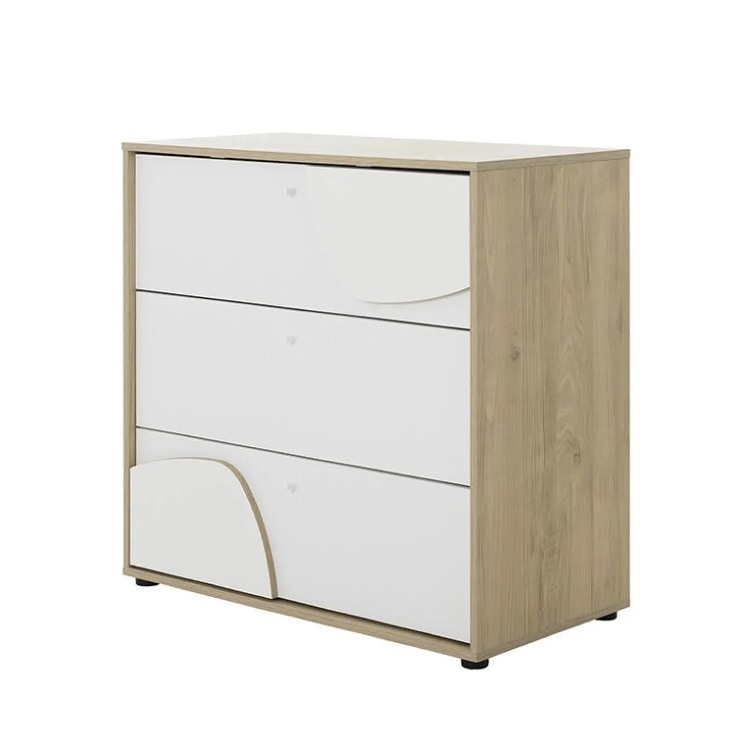 Galipette Duo Lit + Commode 3 tiroirs Basile Châtaignier Naturel 60x120 cm