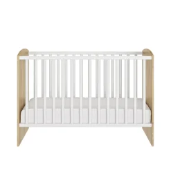 Galipette                    Lit bébé Arthur    Blanc Et Chêne Artisan            60x120 cm
