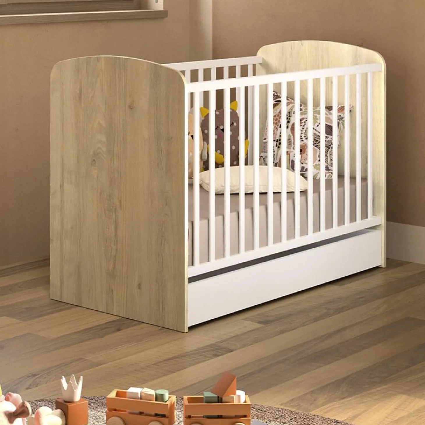 Galipette Lit bébé Basile Châtaignier Naturel 60x120 cm