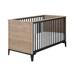 Galipette Lit bébé Marcel Chêne Blond Et Noir 70x140 cm