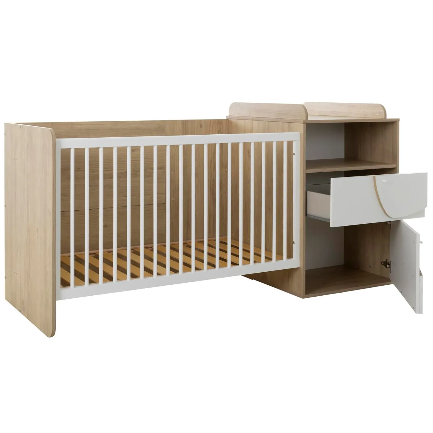 Galipette Lit combiné évolutif Basile Châtaignier Naturel 70x140 cm