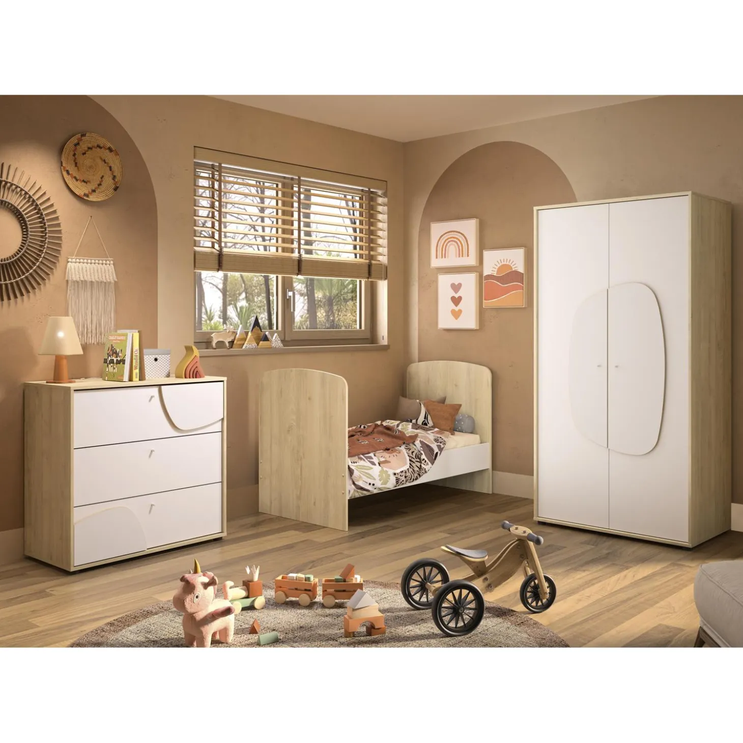 Galipette Option 2 pans Basile Blanc 140 cm