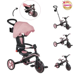Globber Tricycle Explorer Pliable 4 en 1 V2 Deep Pastel Pink