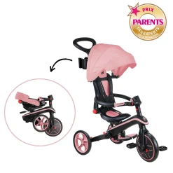Globber Tricycle Explorer Pliable 4 en 1 V2 Deep Pastel Pink