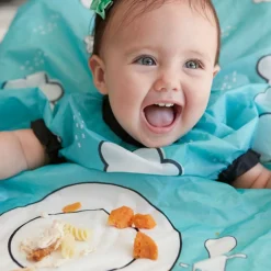 Grabease                    Bavoir intégral couvrant bébé et chaise haute    Turquoise            6 mois+