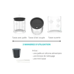 Grabease                    Gobelet d'apprentissage bébé 3 en 1    Turquoise            6 mois