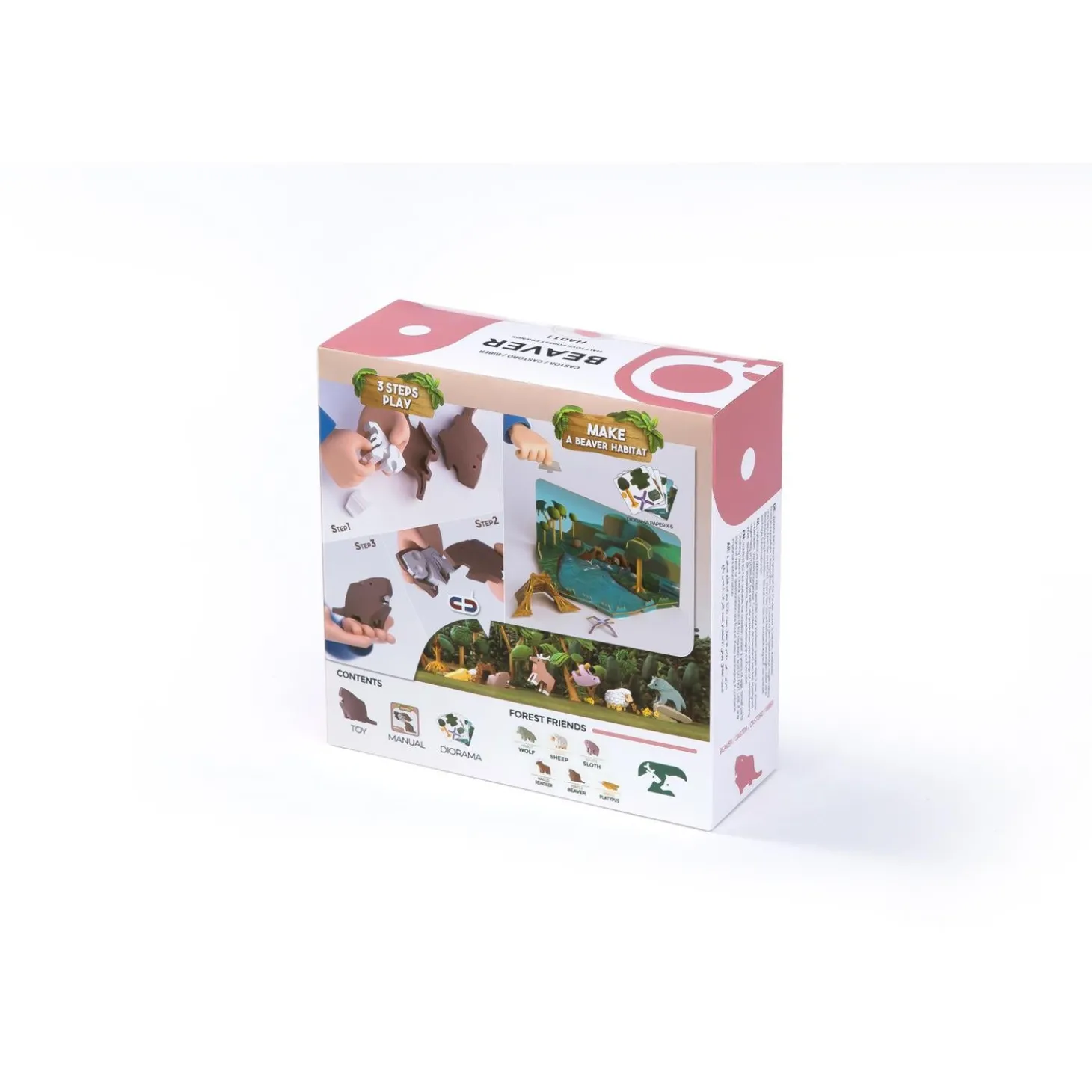Half Toys Puzzle 3D Animal Castor et Diorama Marron