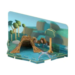 Half Toys Puzzle 3D Animal Castor et Diorama Marron