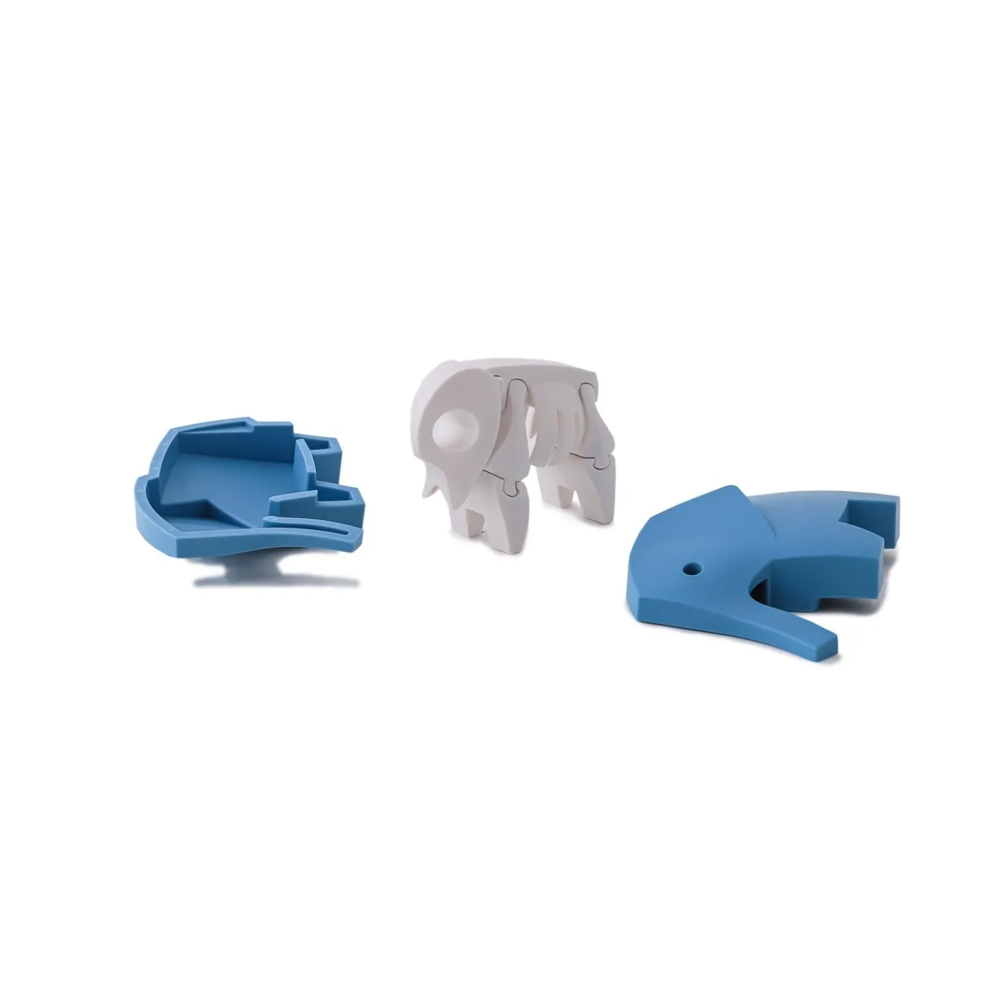 Half Toys Puzzle 3D Animal Elephant et Diorama Bleu