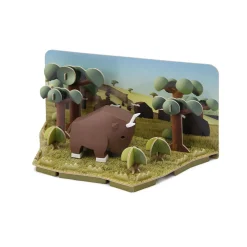 Half Toys Puzzle 3D Animal Gnou et Diorama Marron