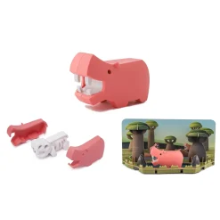 Half Toys Puzzle 3D Animal Hippopotame et Diorama Rose
