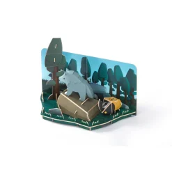 Half Toys Puzzle 3D Animal Loup et Diorama Gris