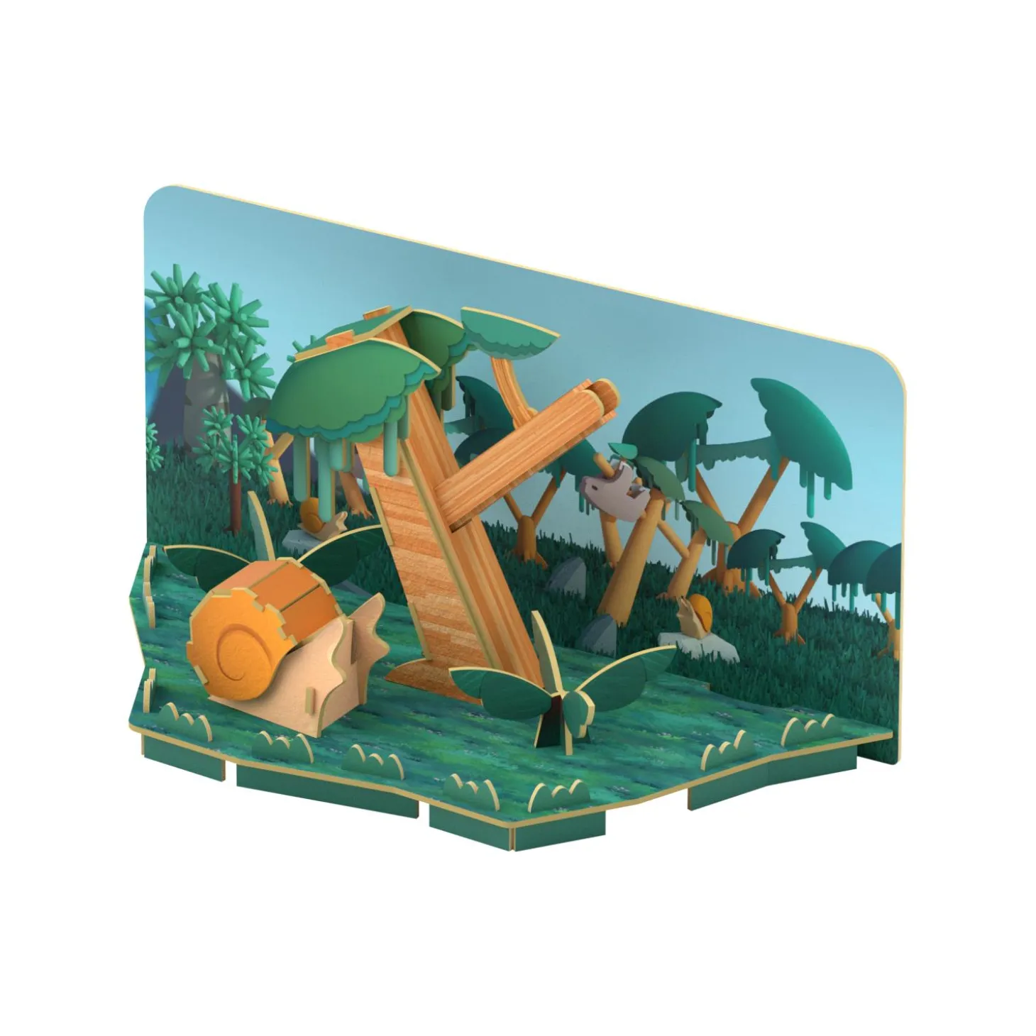 Half Toys Puzzle 3D Animal Paresseux et Diorama Violet