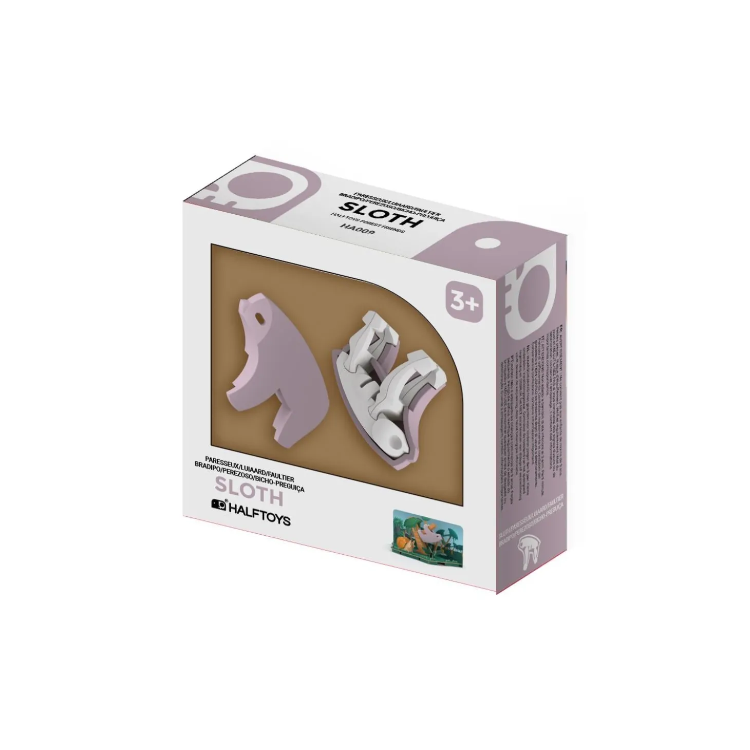Half Toys Puzzle 3D Animal Paresseux et Diorama Violet