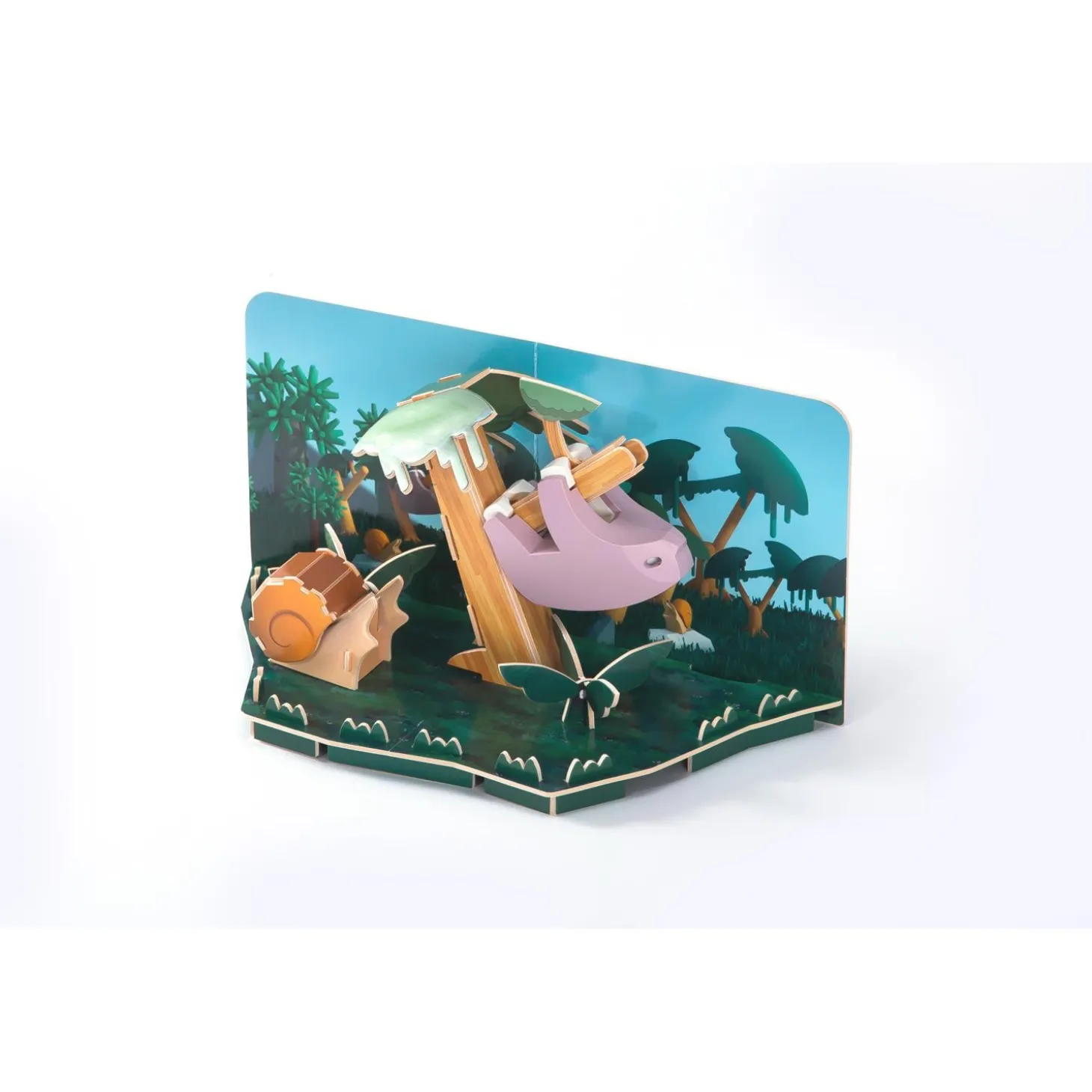 Half Toys Puzzle 3D Animal Paresseux et Diorama Violet