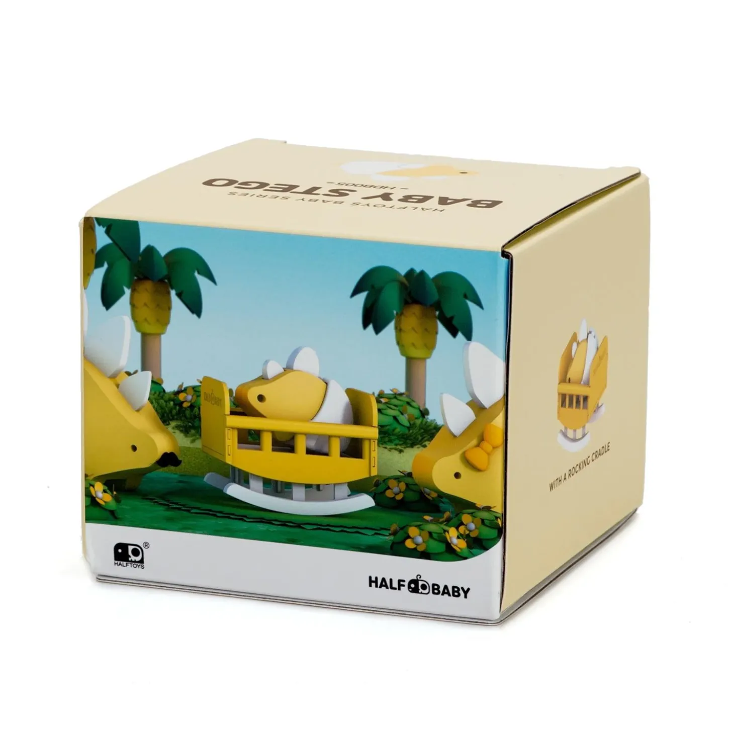 Half Toys Puzzle 3D Dino Bébé Stegosaure et Berceau Jaune