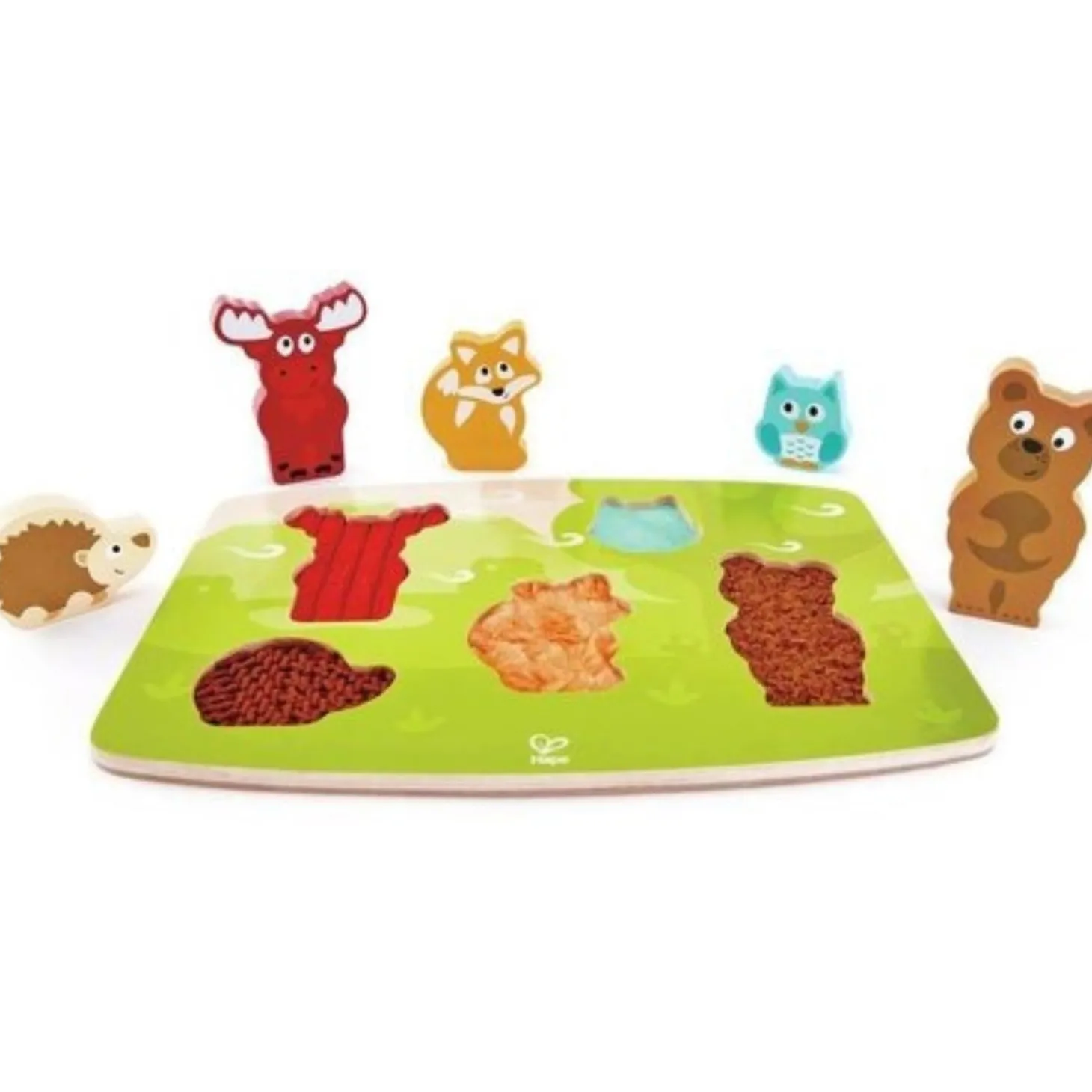 Hape Puzzle tactile animaux de la forêt Vert