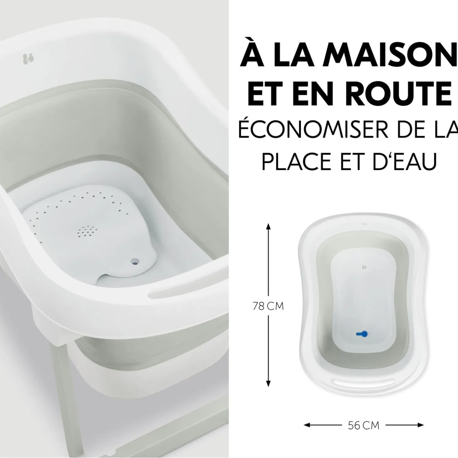 Hauck Baignoire Bébé Wash N Fold L White-Sage