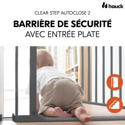 Hauck                    Barrière de sécurité Clear Step Autoclose 2    Dark Grey            Sans extension
