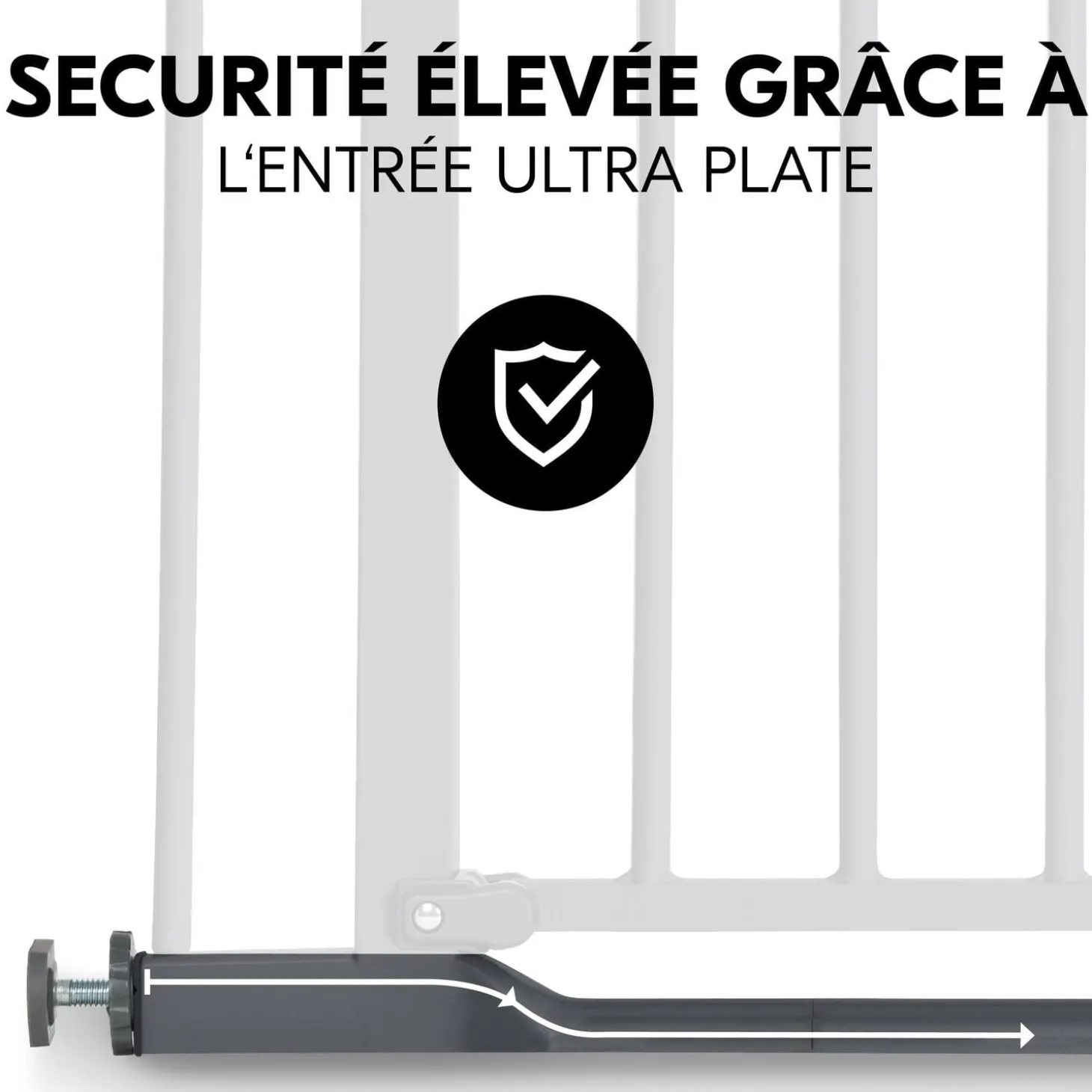 Hauck Barrière de sécurité Clear Step Autoclose 2 Dark Grey Sans extension