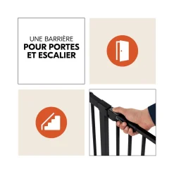 Hauck                    Barrières de sécurité Clear Step Autoclose 2    Black