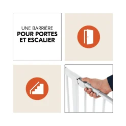 Hauck Barrières de sécurité Clear Step Autoclose 2 White