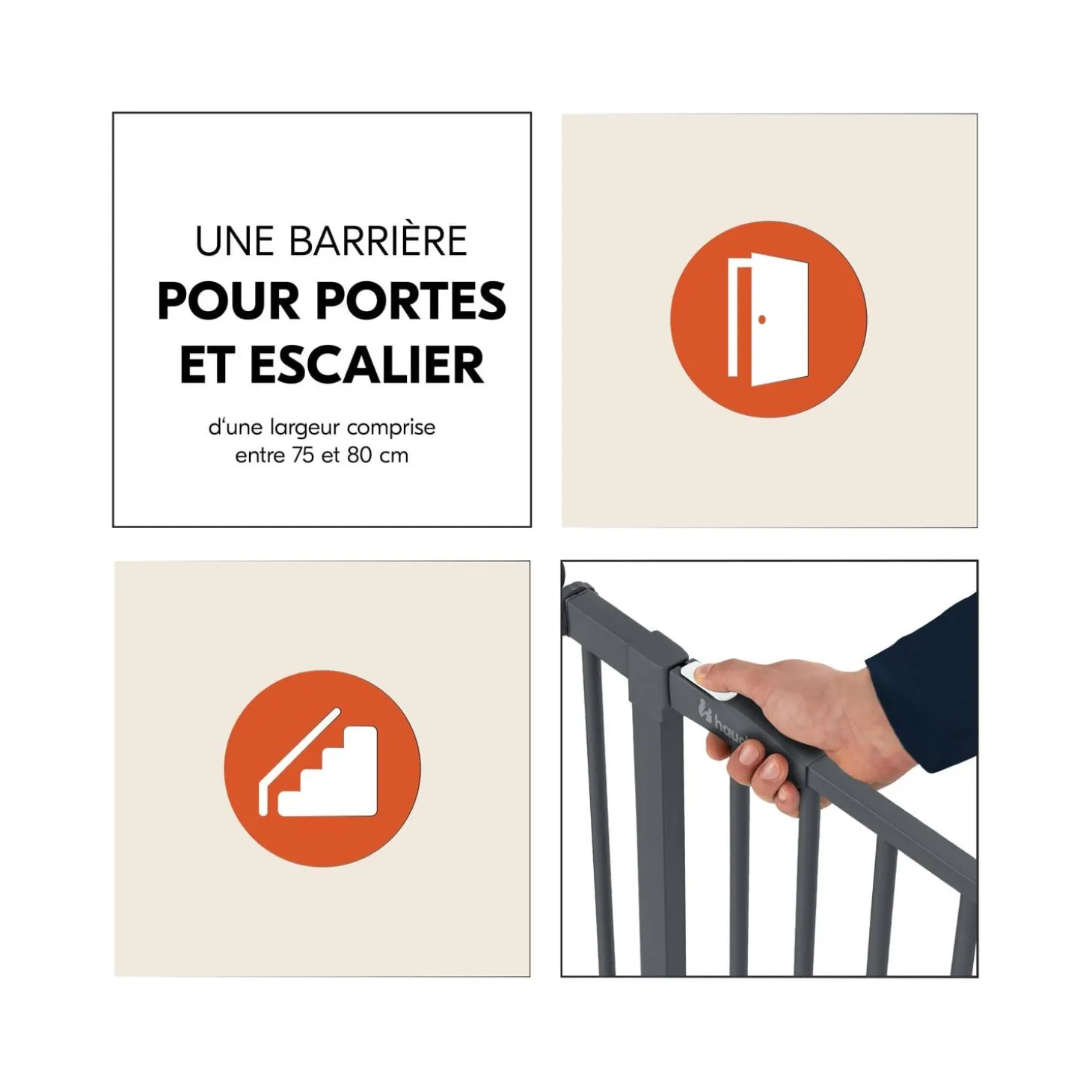 Hauck Barrières de sécurité Open N Stop 2 Dark Grey
