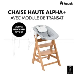 Hauck                    Chaise haute avec siège nouveau-né Alpha Newborn Set Pre    Nature Grey