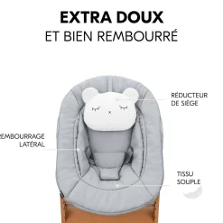 Hauck Chaise haute avec siège nouveau-né Alpha Newborn Set Pre Nature Grey