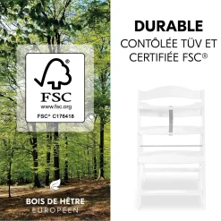 Hauck Chaise Haute En Bois Alpha+ White