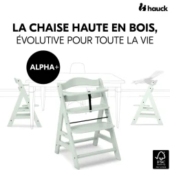 Hauck                    Chaise Haute En Bois Alpha+    Mint