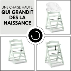 Hauck                    Chaise Haute En Bois Alpha+    Mint