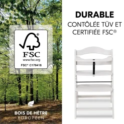 Hauck Chaise Haute En Bois Alpha+ Creme